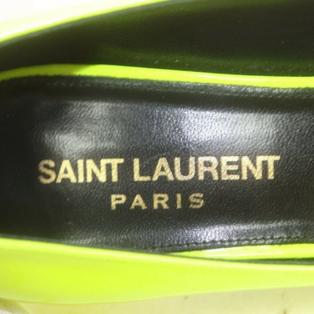 Saint Laurent Kiki Neon Patent Leather Pumps - Picture 5 of 10